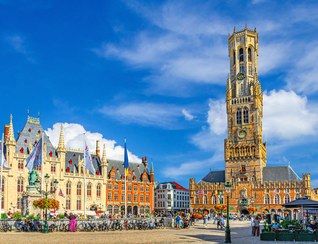 Noah Jigsaw Puzzle Bruges cityscape, Belfry of Bruges medieval belfry and provincial court courtyard on the market square in the old town of Bruges, UNESCO World Heritage, West Flanders, Belgium 1000 pieces