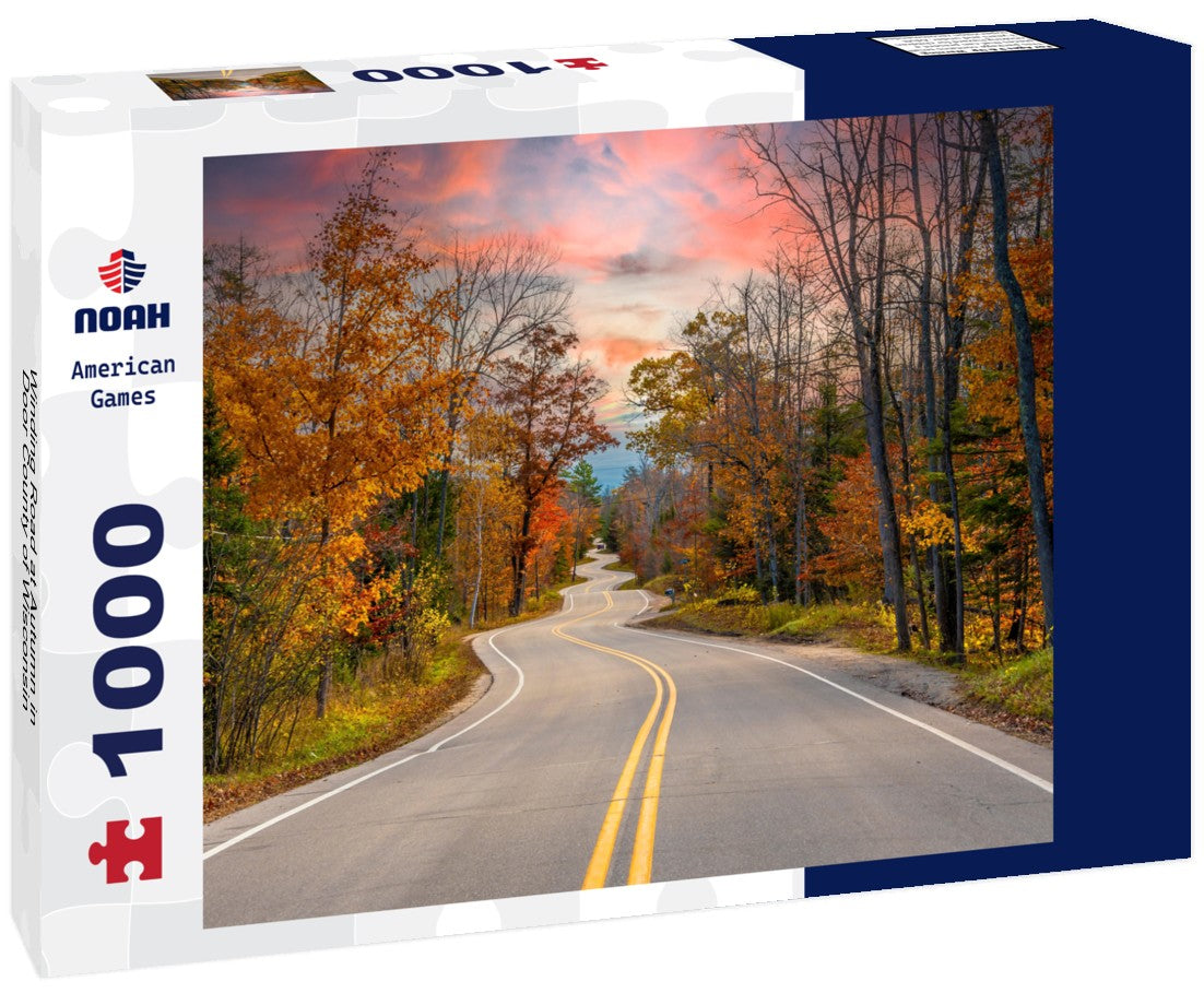 Winding Road at Autumn in Door County of Wisconsin 1000pc Puzzle