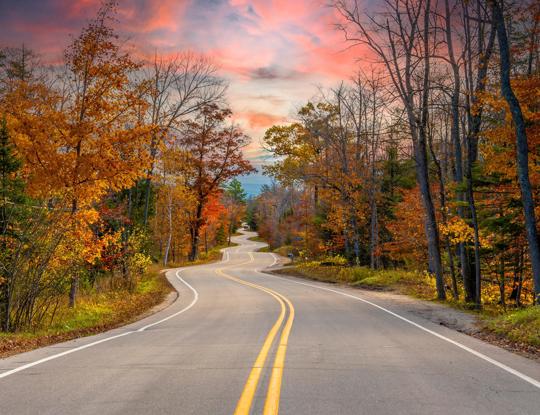 Winding Road at Autumn in Door County of Wisconsin 1000pc Puzzle