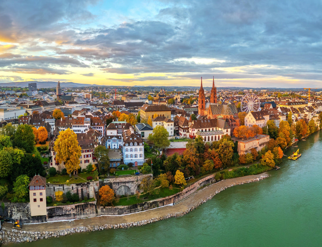 Noah Jigsaw Puzzle Basel, Switzerland on the Rhine River at dusk in autumn 1000 pieces