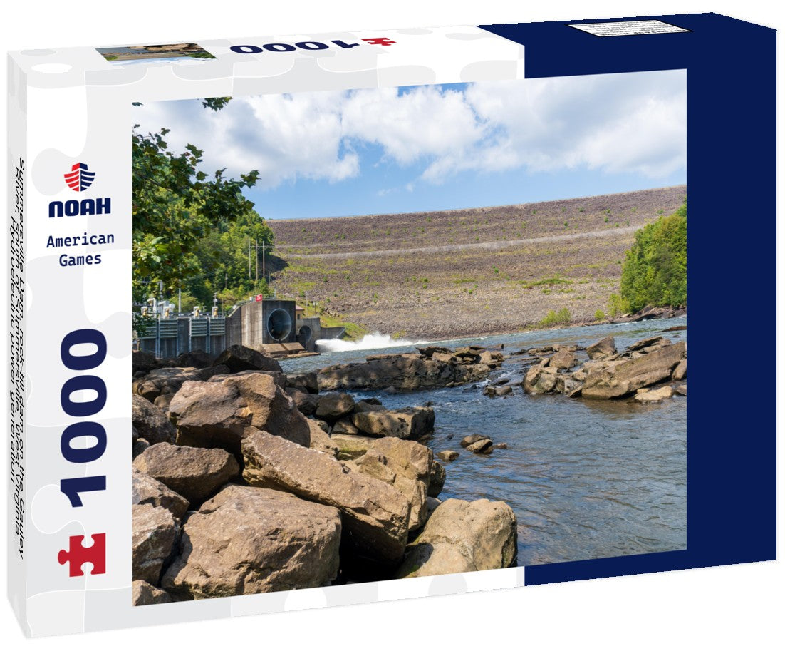 Summersville Dam, rock-fill dam on the Gauley River, south of Summersville, West Virginia. Hydroelectric power generation 1000pc Puzzle