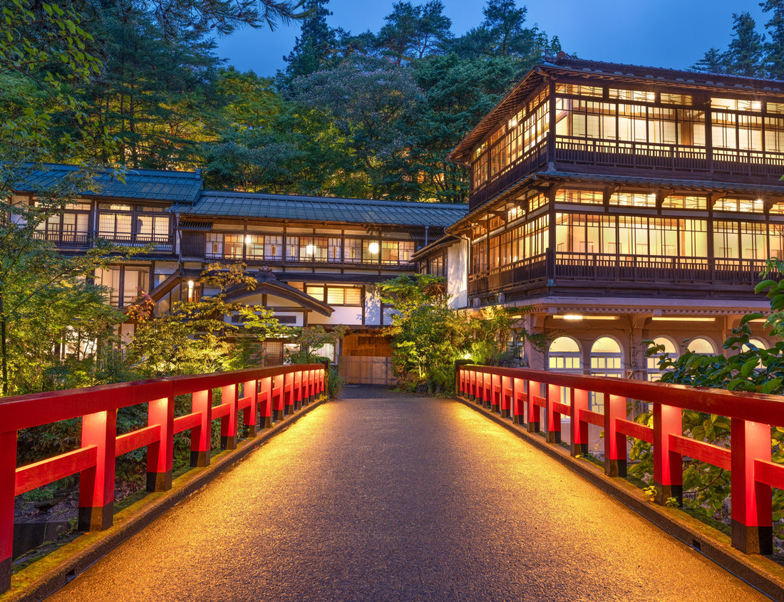 Shima Onsen, Gunma, Japan traditional architecture at dusk 1000pc Puzzle