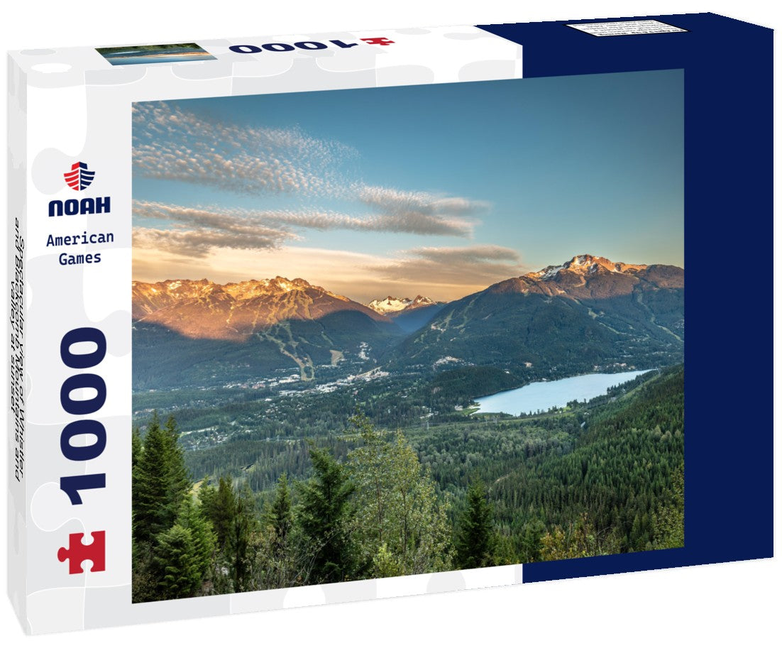 Spectacular view of Whistler and Blackcomb Mountains and valley at sunset 1000pc Puzzle