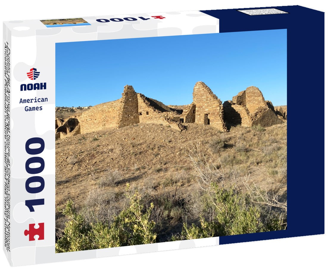 Pueblo del Arroyo great house at Chaco Culture National Historical Park in New Mexico. Chaco Canyon was a major Ancestral Puebloan culture center and has many pueblos 1000pc Puzzle