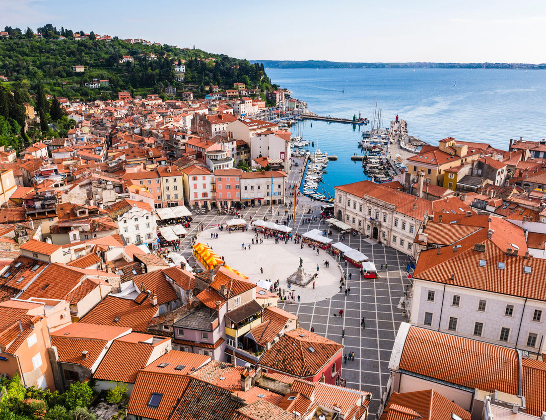 Piran and Tartini Square, seen from Church of St. George, Piran, Primorska, Slovenian Istria, Slovenia, Europe 1000pc Puzzle