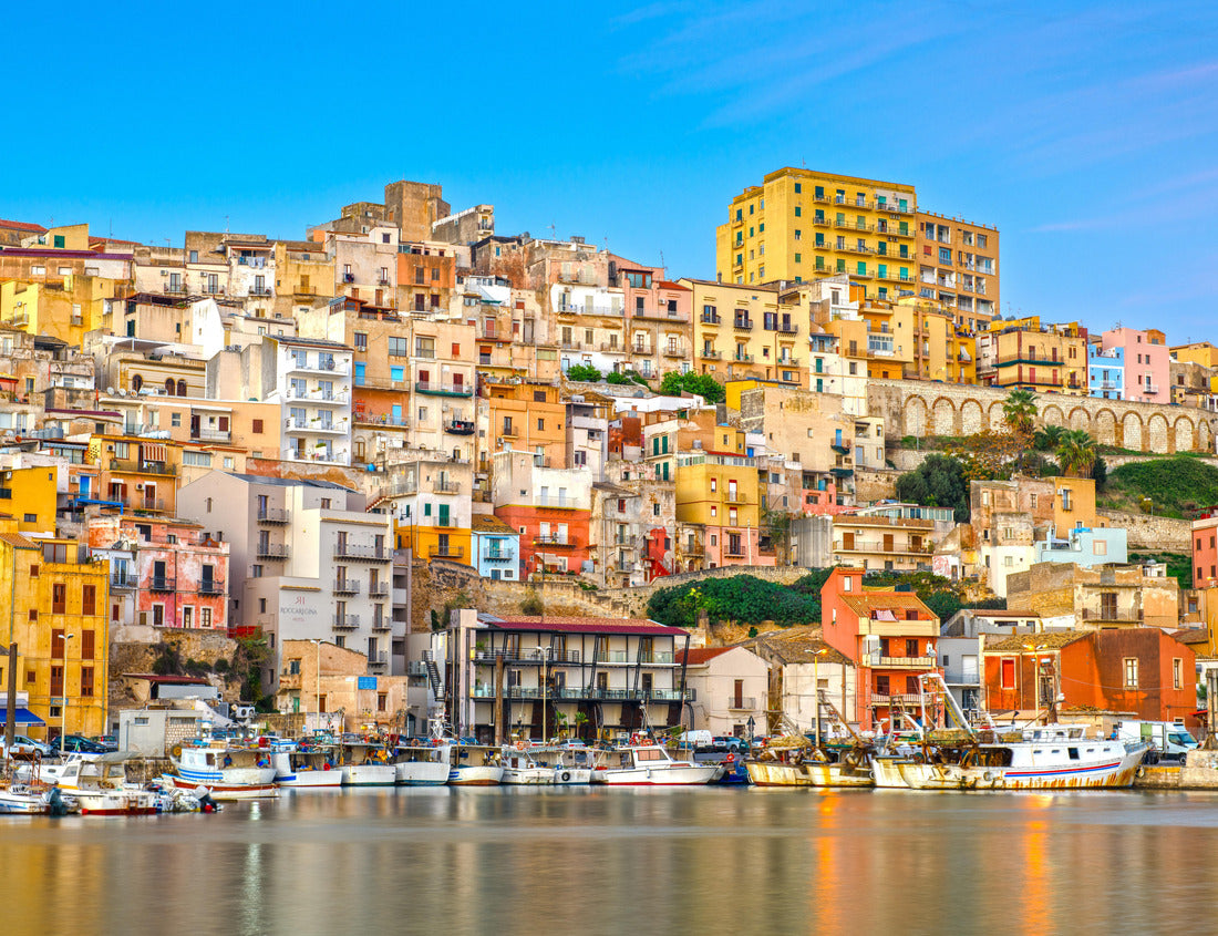 Sciacca, Sicily, Italy with water reflections at the harbor in the evening time 1000pc Puzzle