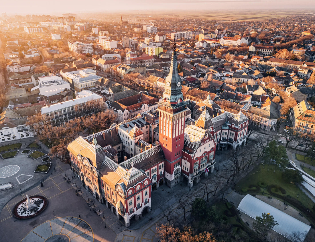 Noah Jigsaw Puzzle Aerial view of a famous Subotica town hall as a symbol of the city history and architectural heritage, with its red facade and elegant clock tower drawing visitors and tourists to Serbia 1000 pieces