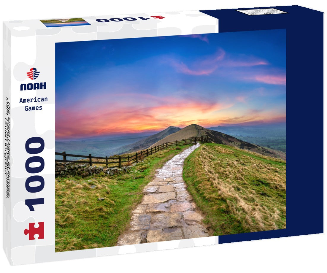 The Great Ridge at sunrise. Mam Tor hill in Peak District. United Kingdom 1000pc Puzzle