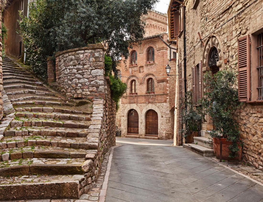 Noah Jigsaw Puzzle Corciano, Perugia, Umbria, Italy: picturesque corner in the old town with an antique staircase and the 15th-century Palazzo del Capitano 1000 pieces