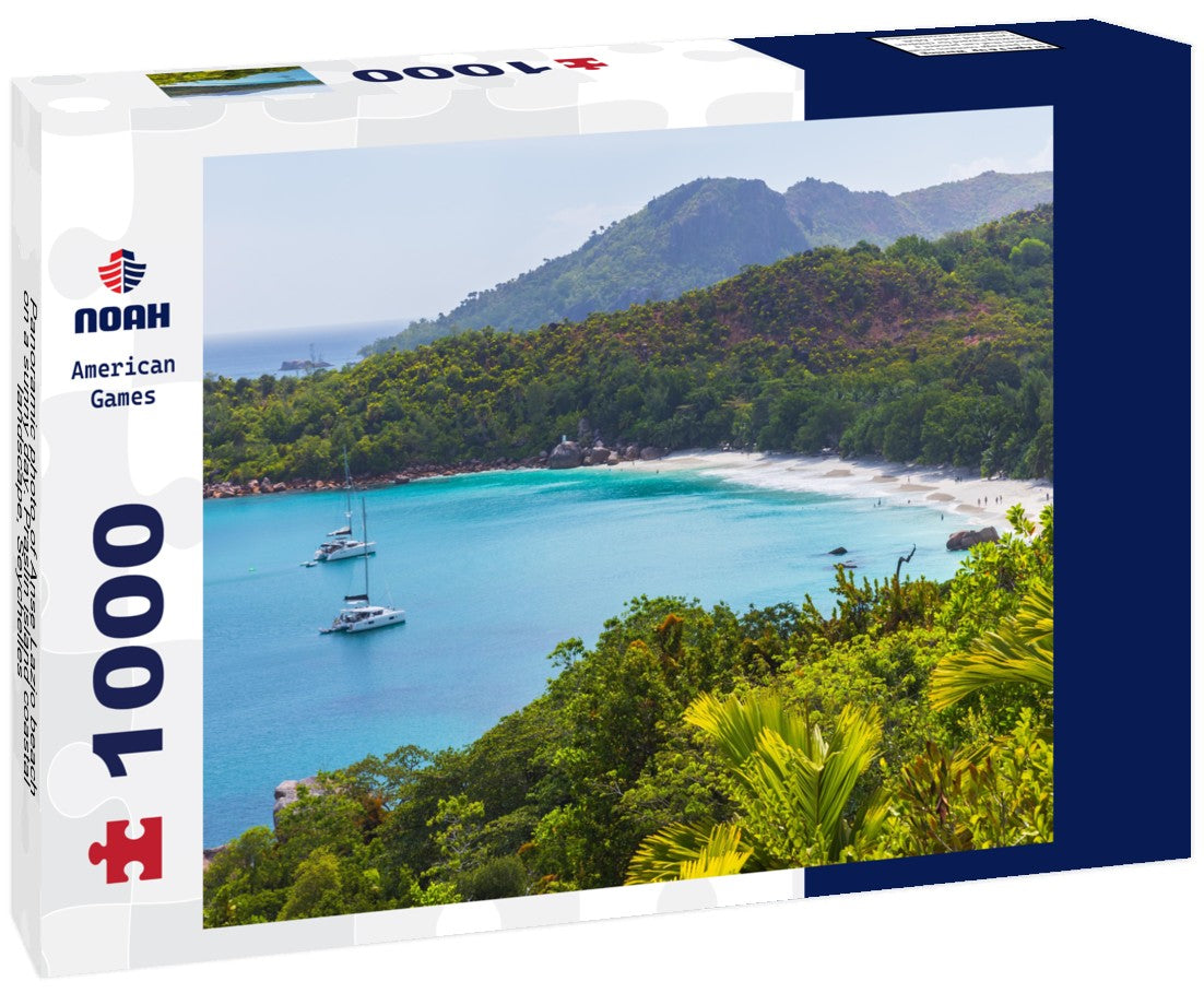 Anse Lazio beach on a sunny day. Praslin island coastal landscape, Seychelles 1000pc Puzzle