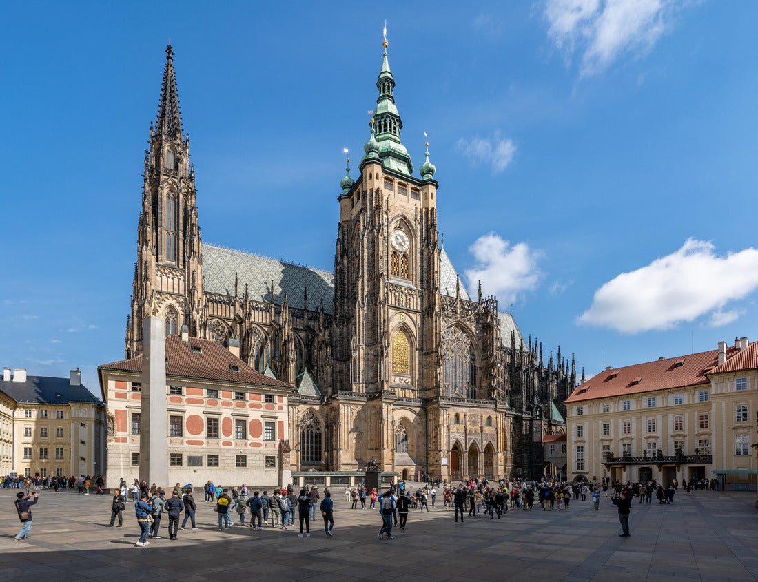 Prague Castle at sunset - Prague, Czech Republic. Prague, the Castle and St. Vitus Cathedral 1000pc Puzzle