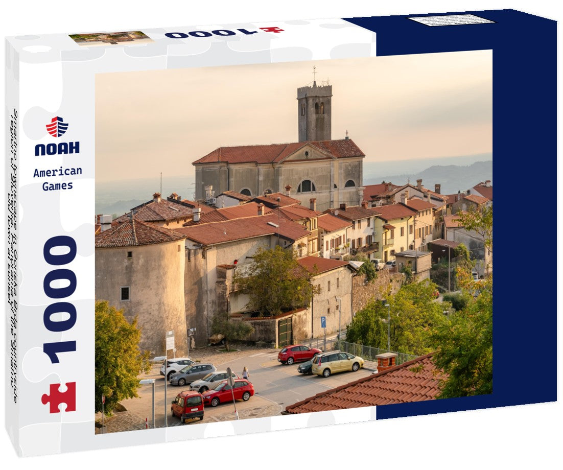 Smartno townscape in Goriska Brda countryside region of Slovenia. the Smarno old town at sunset 1000pc Puzzle