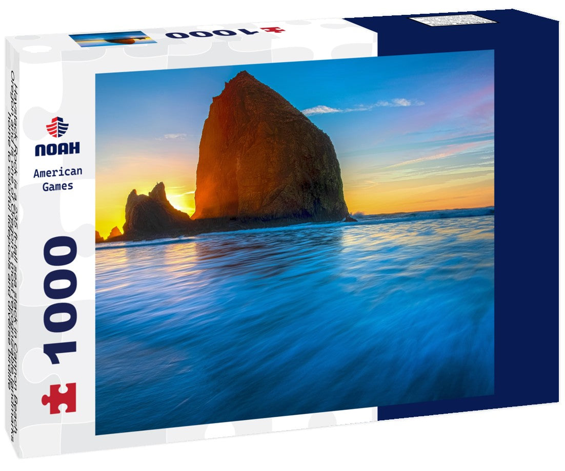 Noah Jigsaw Puzzle Haystack Rock is a 235 ft-tall sea stack in Cannon Beach, Oregon and is one of Oregon's most recognizable landmarks, home to colorful tidepools and diverse birdlife 1000 pieces