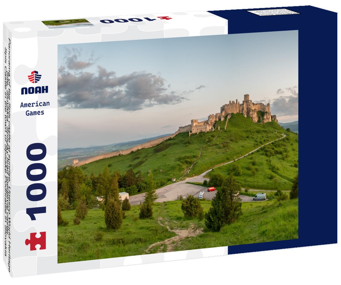 the Spis castle at sunrise, Unesco World Heritage Site, Slovakia. Spissky hrad medieval castle. Spis Castle in the town of Spisske Podhradie in Slovakia 1000pc Puzzle