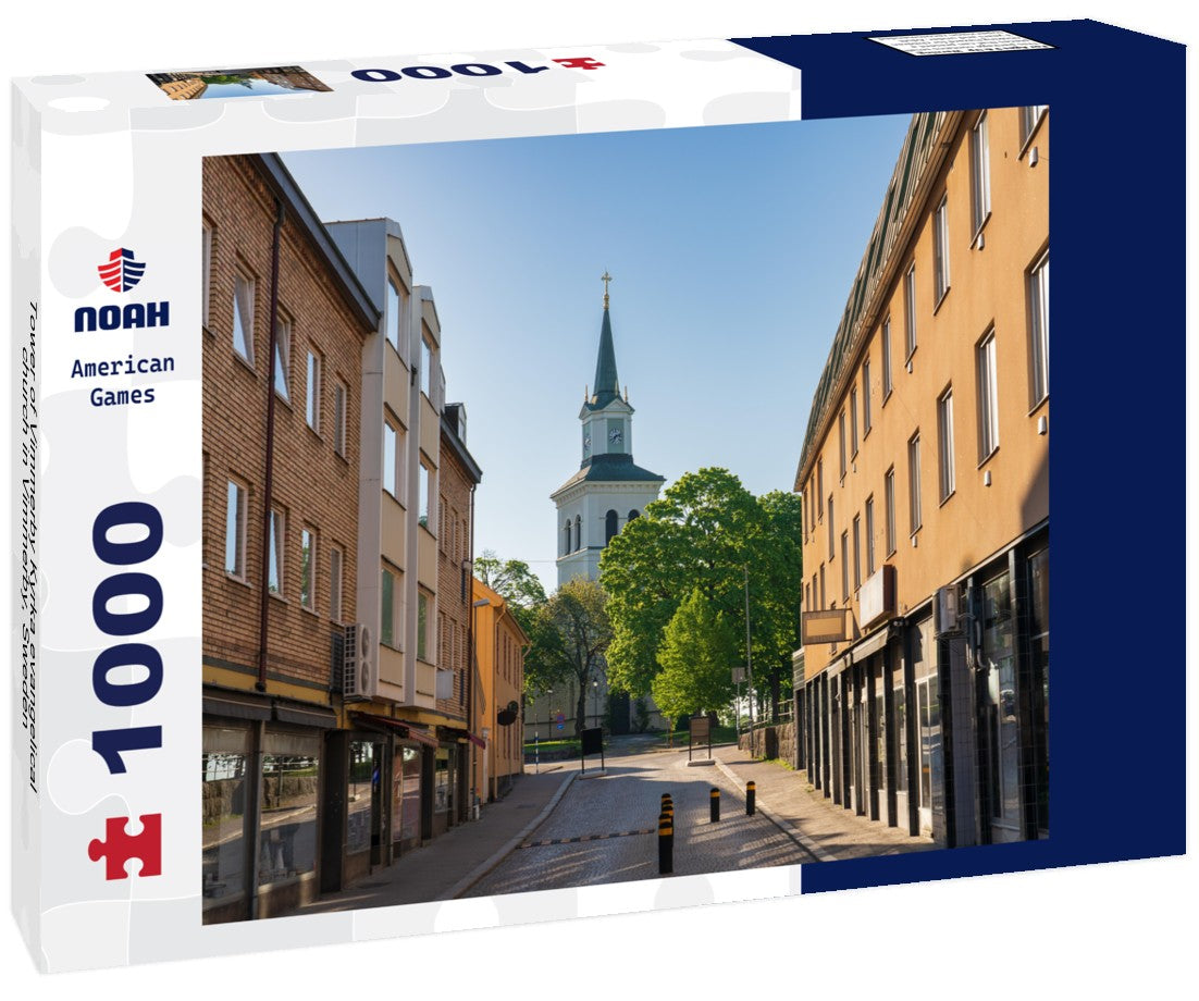 Tower of Vimmerby Kyrka evangelical church in Vimmerby, Sweden 1000pc Puzzle