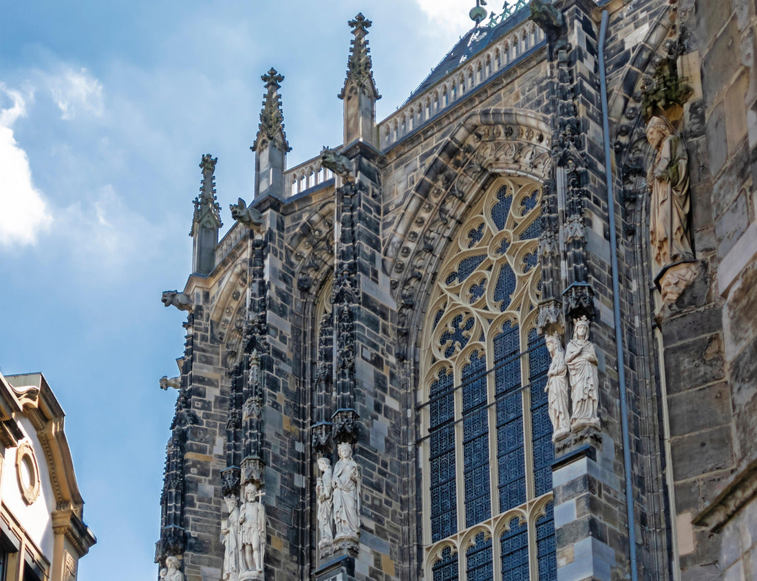 Noah Jigsaw Puzzle Detail of medieval Aachen Cathedral exterior in Aachen Germany featuring cathedral walls with Gothic windows, towers, sculptures and ornaments 1000 pieces