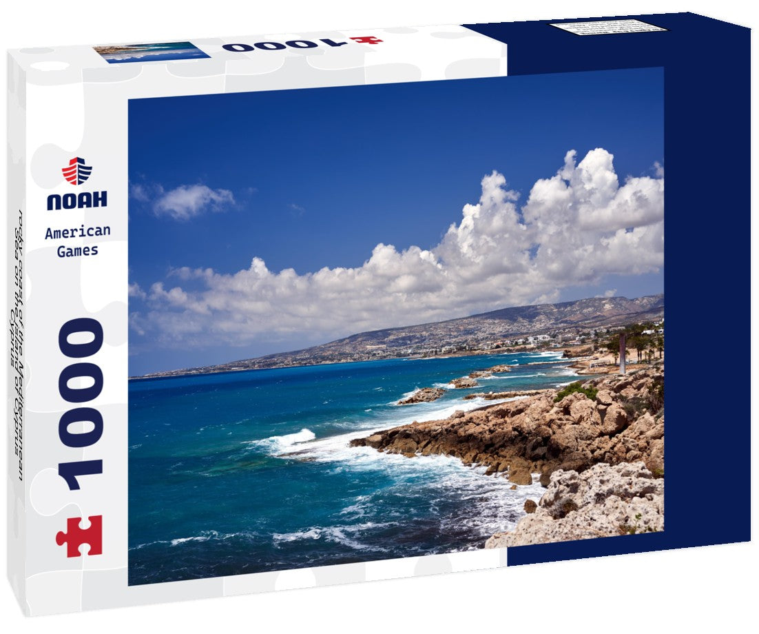 rocky coast of the Mediterranean Sea on the island of Cyprus, Cyprus 1000pc Puzzle