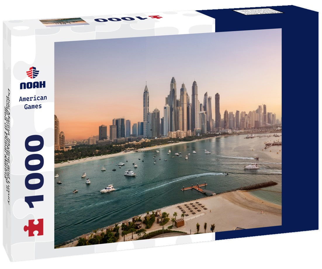 Noah Jigsaw Puzzle Dubai Marina Skyline and Luxury boats and yachts moving in Sea of Dubai Marina 1000 pieces