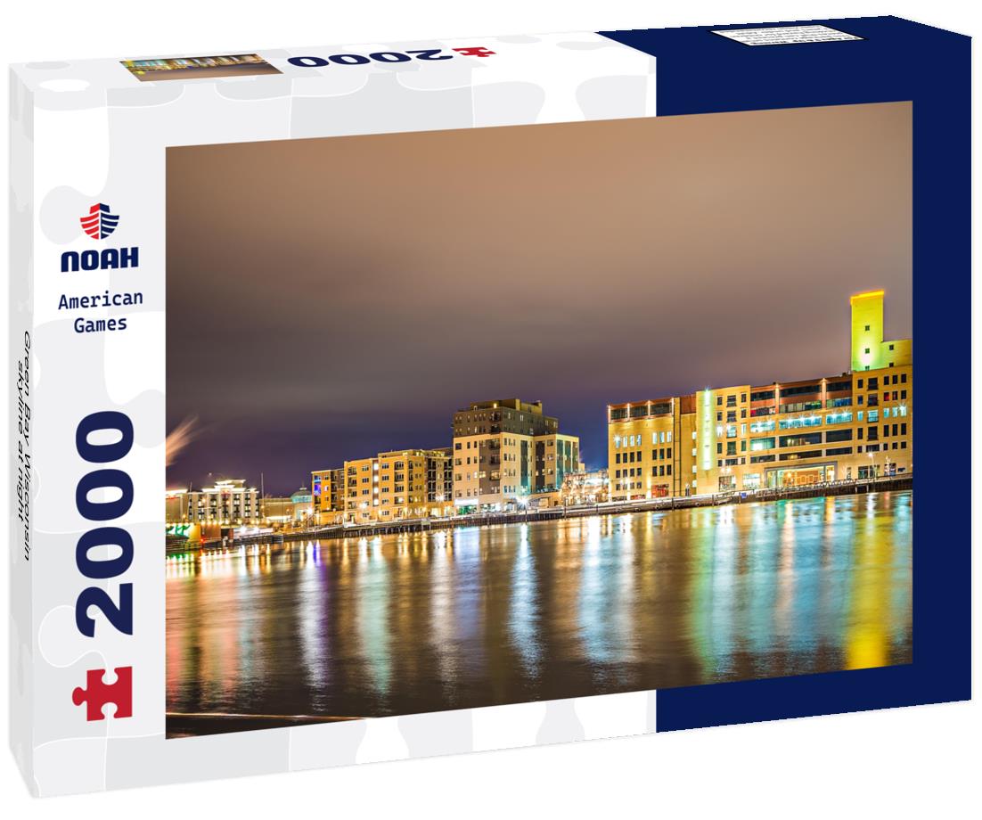 Noah Jigsaw Puzzle Green Bay Wisconsin skyline at night 2000 pieces