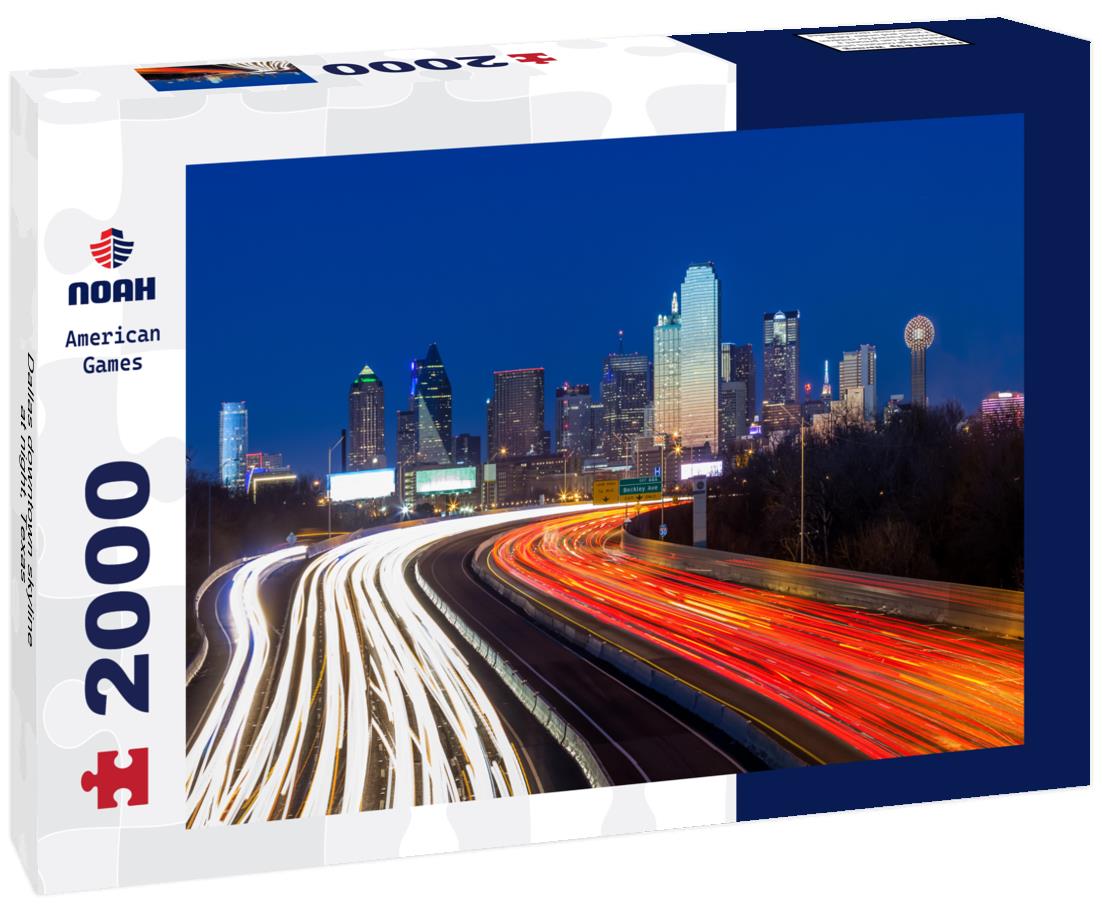 Noah Jigsaw Puzzle Dallas downtown skyline at night, Texas 2000 pieces