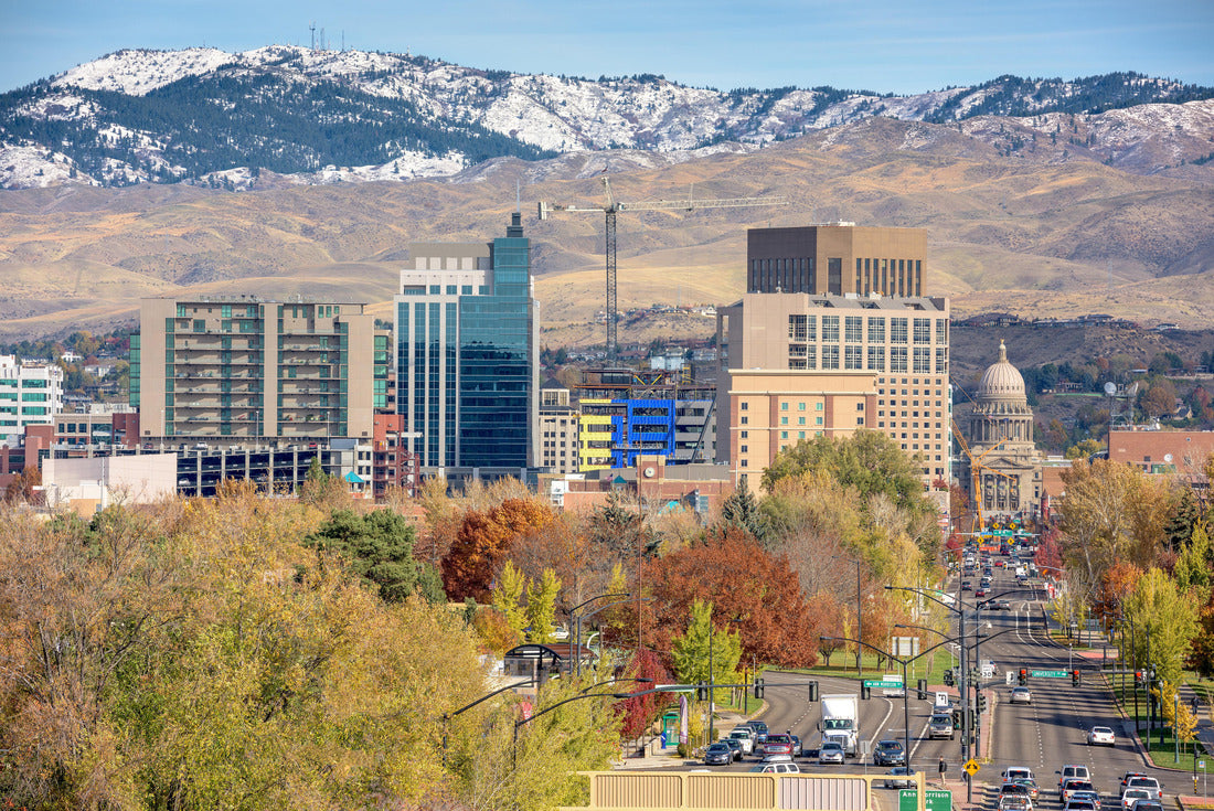 Noah Jigsaw Puzzle Close up of downtown Boise with Fall colors 2000 pieces