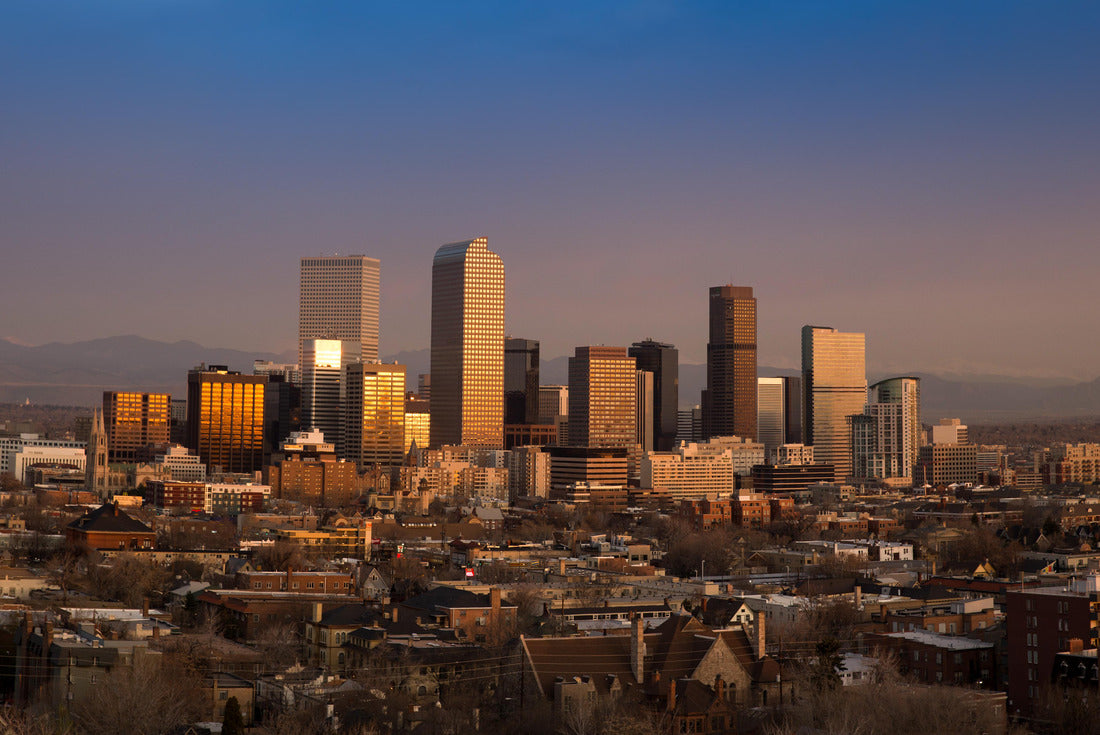 Noah Jigsaw Puzzle Denver Winter Skyline With Rocky Mountains at Sunrise 2000 pieces