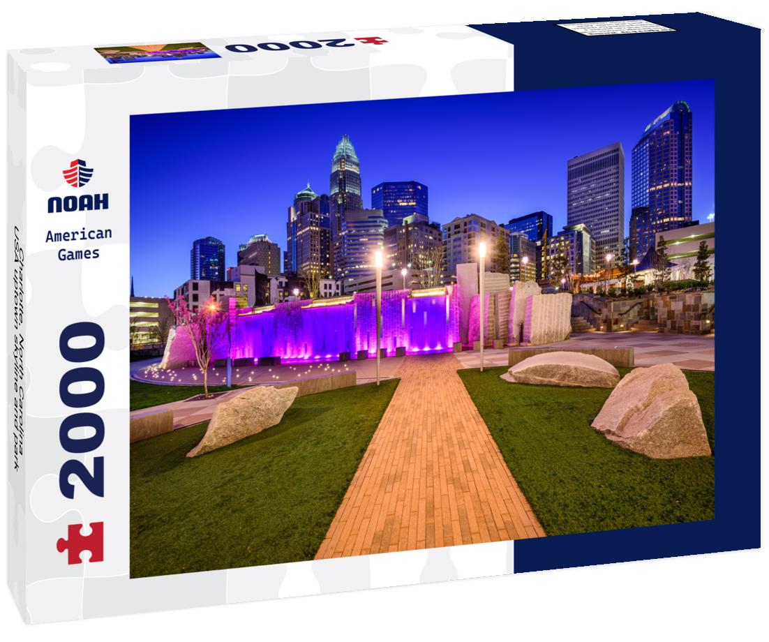 Noah Jigsaw Puzzle Charlotte, North Carolina, USA uptown skyline and park 2000 pieces