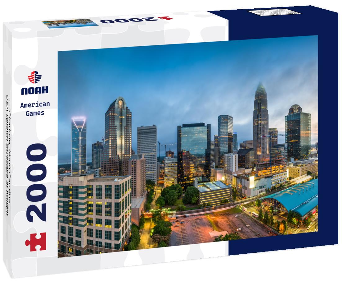 Noah Jigsaw Puzzle Charlotte, North Carolina, USA uptown cityscape at twilight 2000 pieces