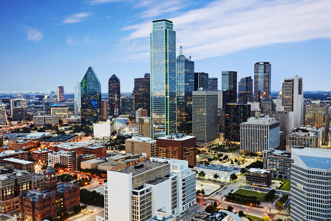 Noah Jigsaw Puzzle Aerial view of the financial center of Dallas Texas at dusk 2000 pieces
