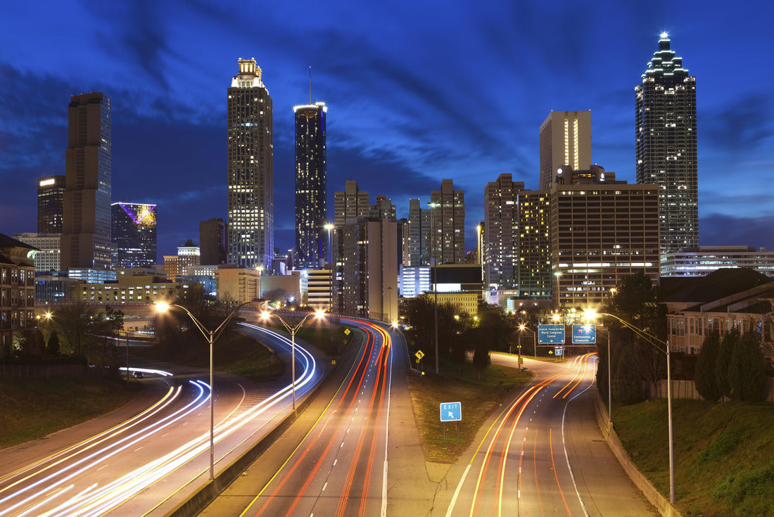 Noah Jigsaw Puzzle Atlanta. Image of the Atlanta skyline during twilight blue hour 2000 pieces