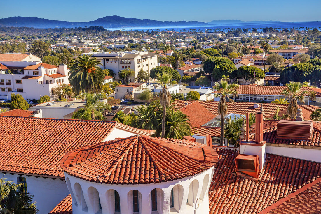 Noah Jigsaw Puzzle Court House Buildings Orange Roofs Pacific Ocean Santa Barbara California 2000 pieces