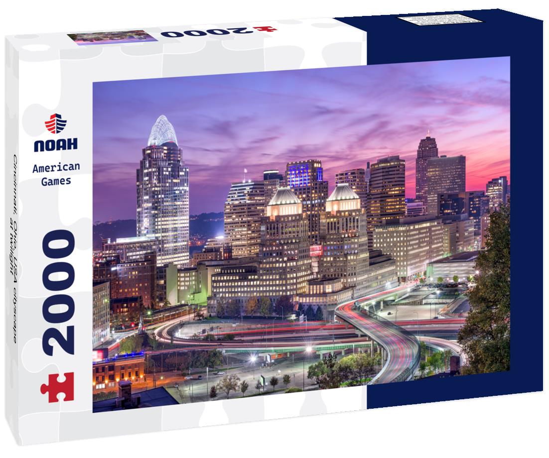Noah Jigsaw Puzzle Cincinnati, Ohio, USA cityscape at twilight 2000 pieces