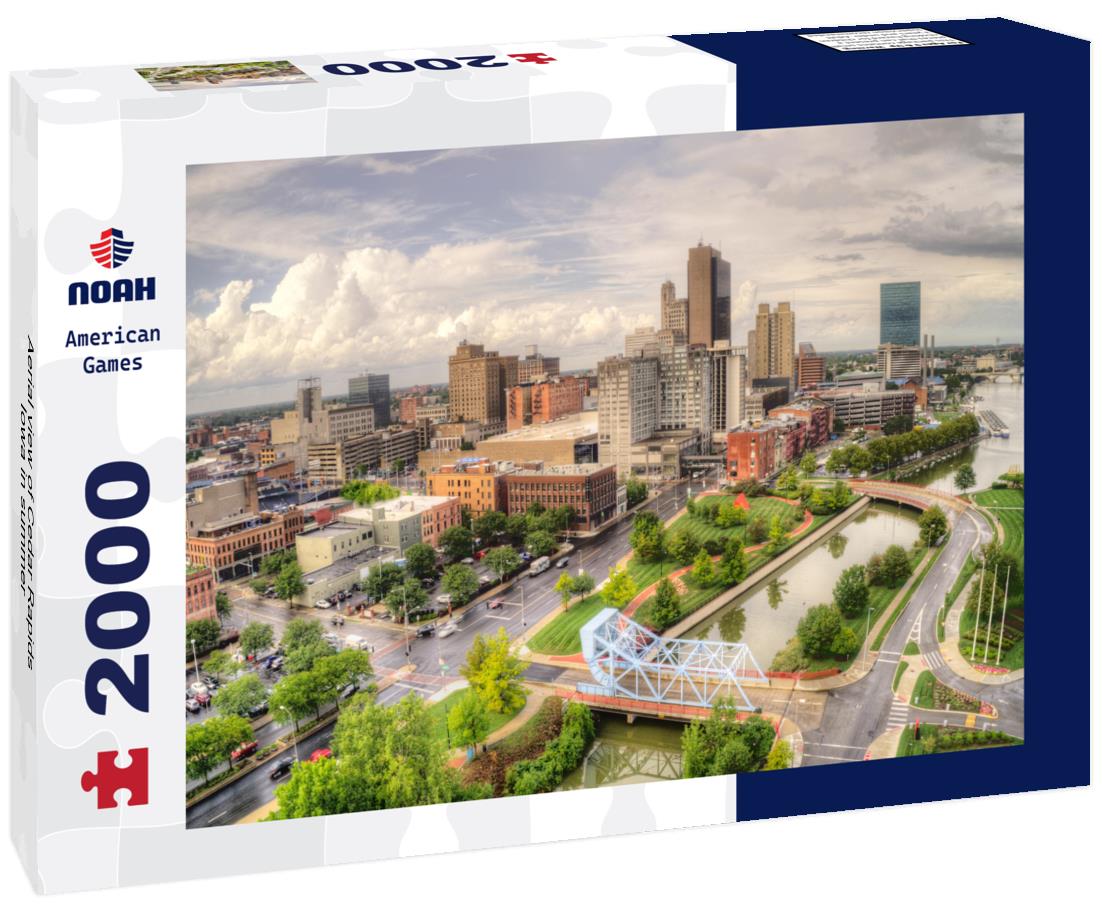 Noah Jigsaw Puzzle Aerial view of Cedar Rapids, Iowa in summer 2000 pieces