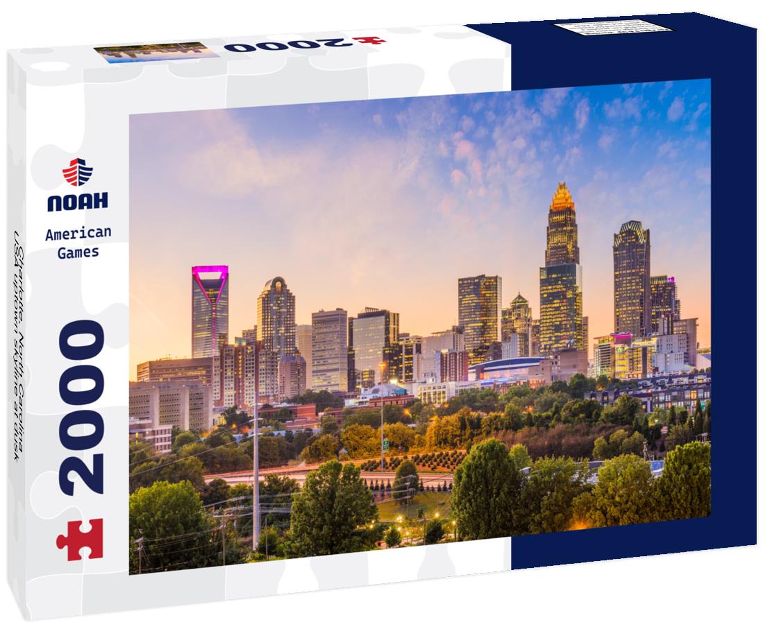 Noah Jigsaw Puzzle Charlotte, North Carolina, USA uptown skyline at dusk 2000 pieces