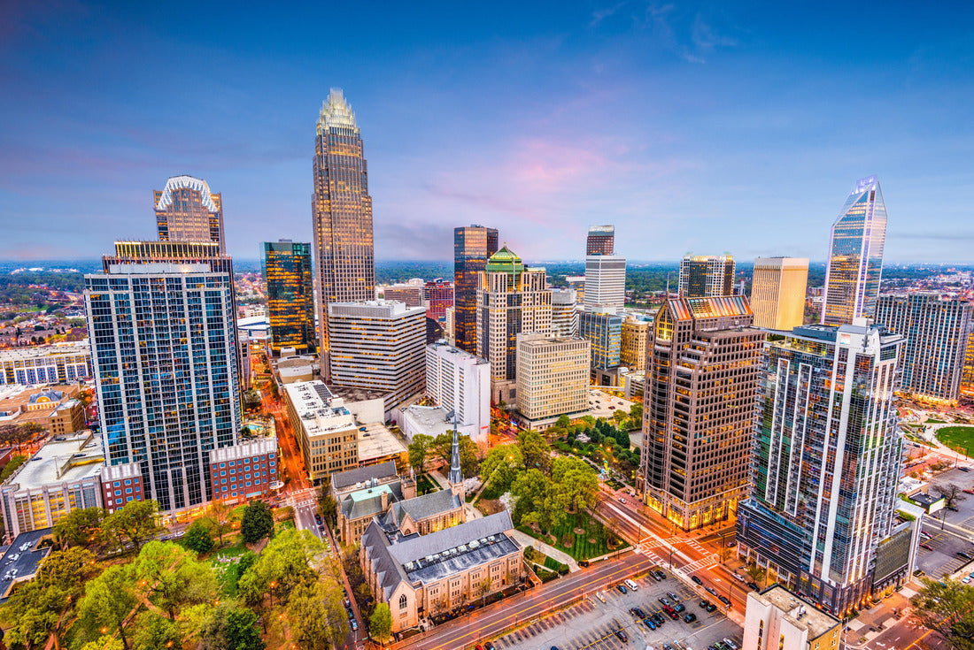 Noah Jigsaw Puzzle Charlotte, North Carolina, USA uptown cityscape at dusk 2000 pieces