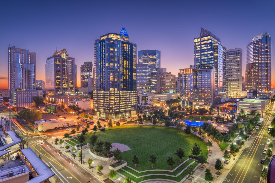 Noah Jigsaw Puzzle Charlotte, North Carolina, USA uptown skyline at twilight 2000 pieces