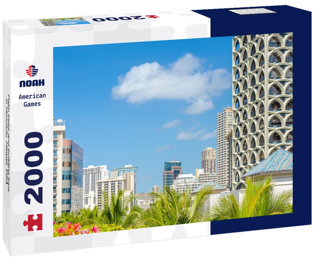 Palm trees and building tops in Honolulu, Hawaii, USA 2000pc Puzzle