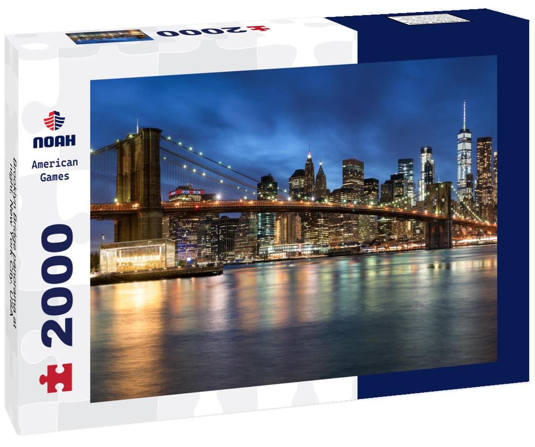 Noah Jigsaw Puzzle Brooklyn Bridge panorama at night, New York City, USA 2000 pieces