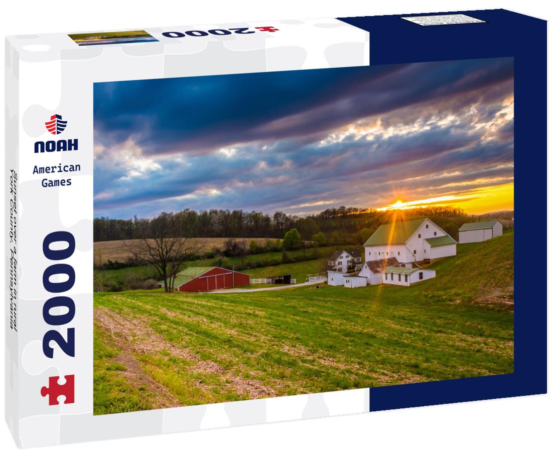 Sunset over a farm in rural York County, Pennsylvania 2000pc Puzzle