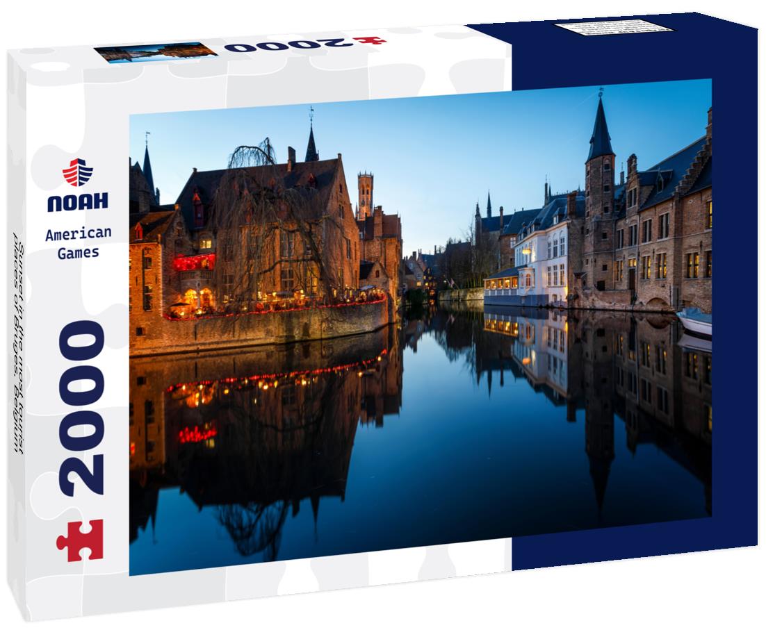 Sunset in the most tourist places of Bruges, Belgium 2000pc Puzzle
