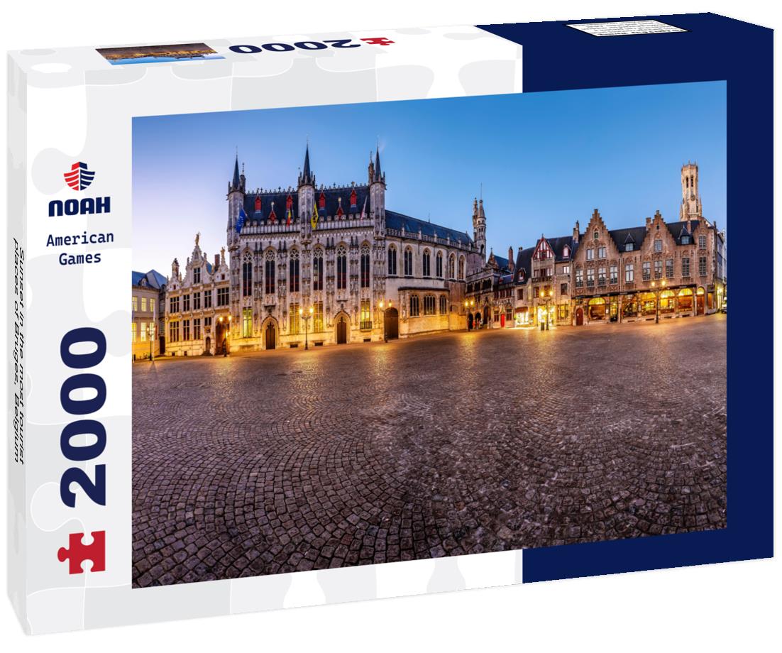 Sunset in the most tourist places of Bruges, Belgium 2000pc Puzzle