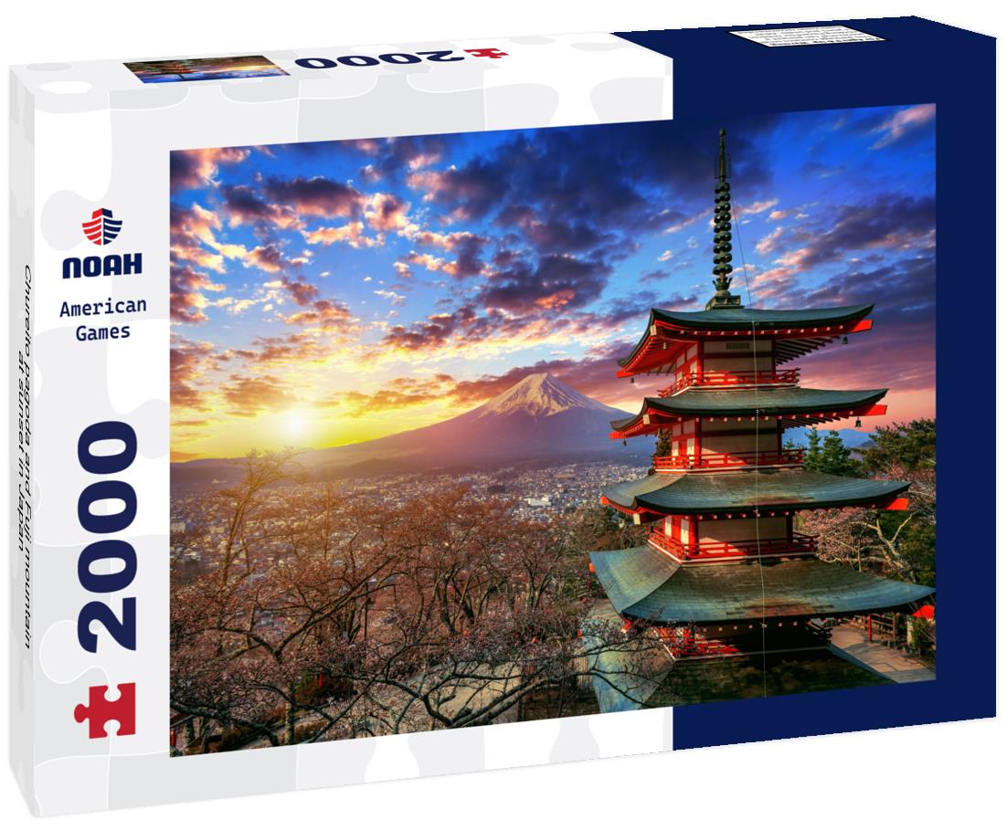 Chureito pagoda and Fuji mountain at sunset in Japan 2000pc Puzzle