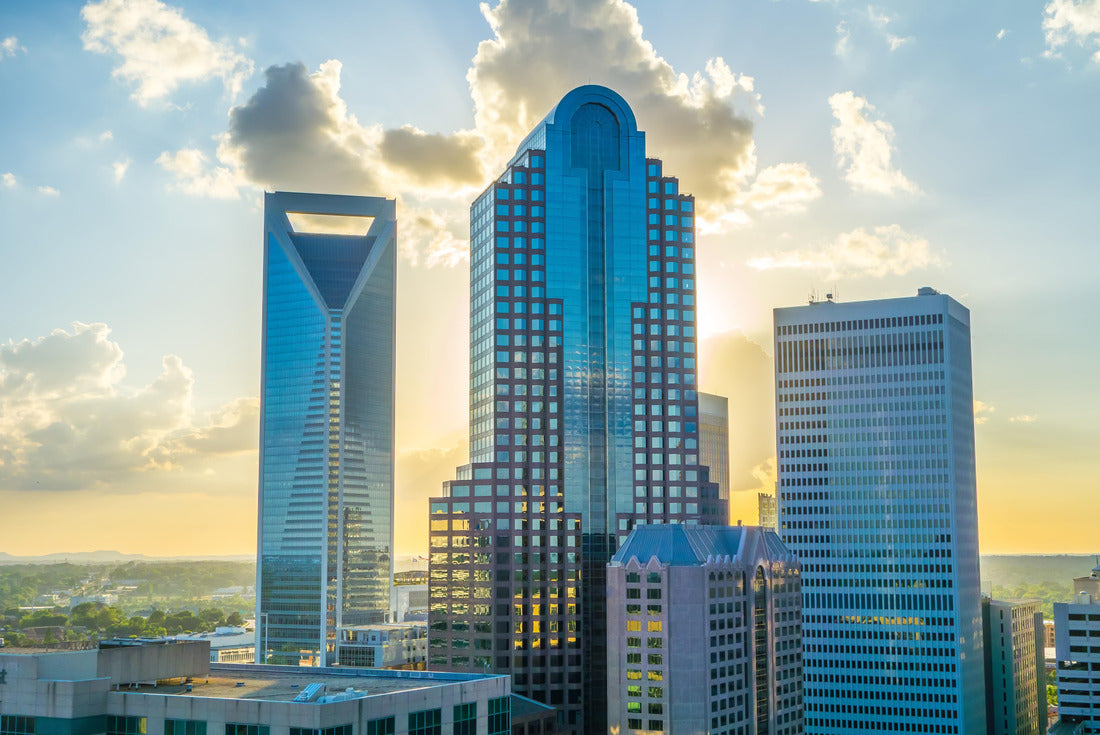 Noah Jigsaw Puzzle Sunset over charlotte city skyline of North Carolina 2000 pieces