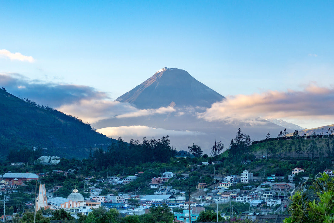 Town and volcano during sunrise in Andes of Ecuacor 2000pc Puzzle