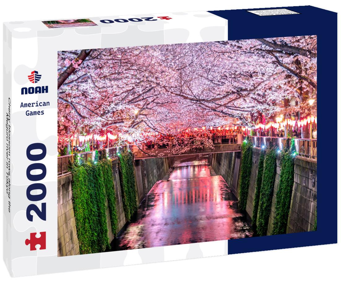Cherry blossom rows along the Meguro river in Tokyo 2000pc Puzzle