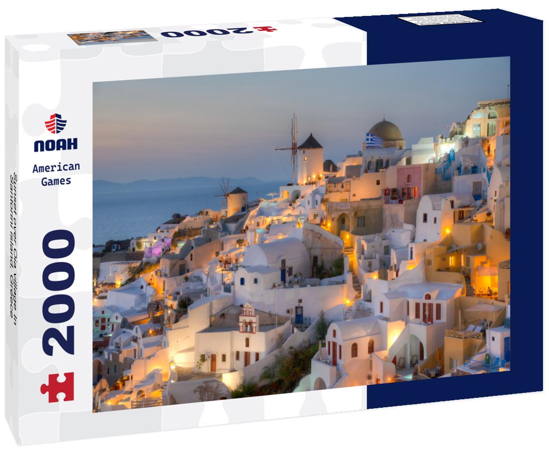 Sunset over Oia village In Santorini island, Greece 2000pc Puzzle