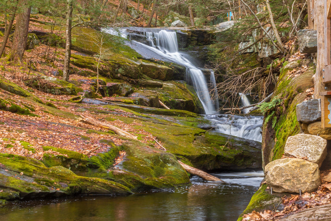 Enders Falls surrounded by mossy rocks, Connecticut 2000pc Puzzle
