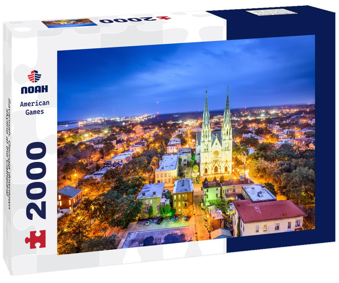 Savannah, Georgia downtown skyline at the Cathedral 2000pc Puzzle