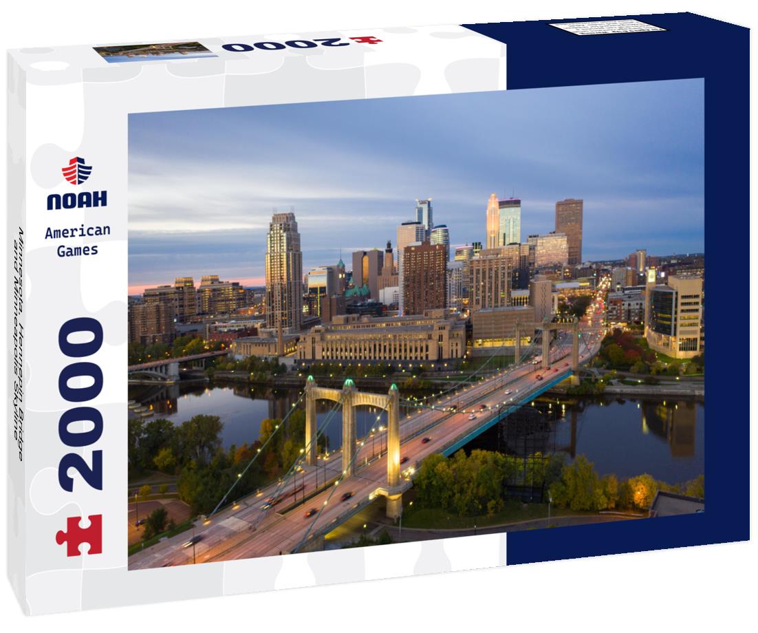 Minnesota, Hennepin Bridge and Minneapolis Skyline 2000pc Puzzle