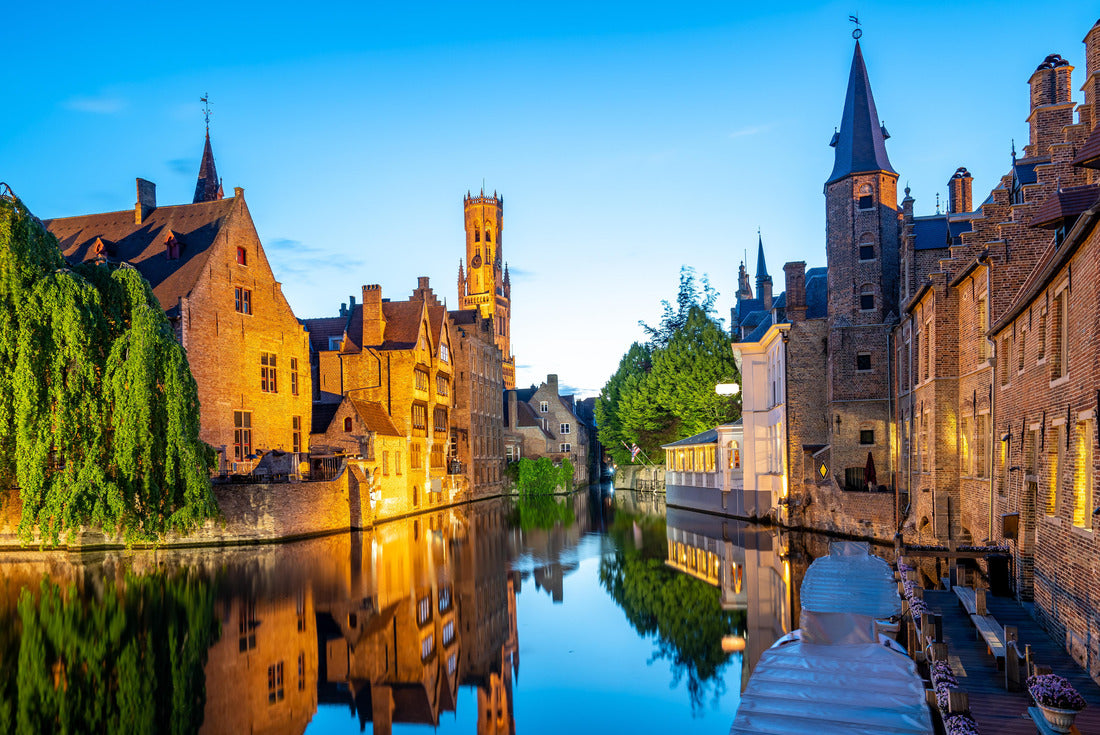 Bruges city skyline with canal at night in Belgium 2000pc Puzzle